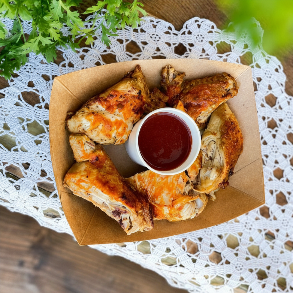 Chicken with Tkemali sauce and Lavash